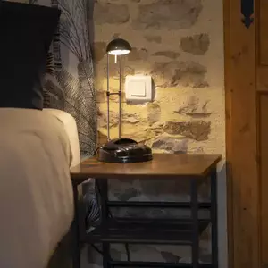 La Croix Liaud - Gîte 2 personnes en Vendée Marais-poitevin - couchage/pièce à vivre en rdc gîte/studio Agaphantes (2 pers.) - lit en 160x200