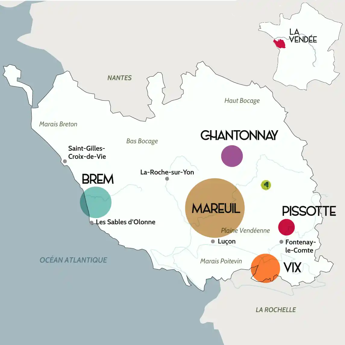 Oenotourisme en vendée. Mareuil, Chantonnay, Vix, Pissotte, Brem .... venez parcourir le vignoble vendéen et déguster le travail de vignerons passionnés